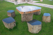 Black Basalt Zhangpu Black, Garden table and chairs